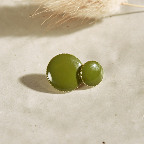 Gem Buttons - Matcha Leaf