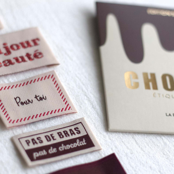 Chocolat - Etiquettes à coudre - La Petite Maison Couture