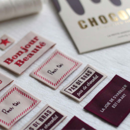 "Chocolat" Woven labels x 10
