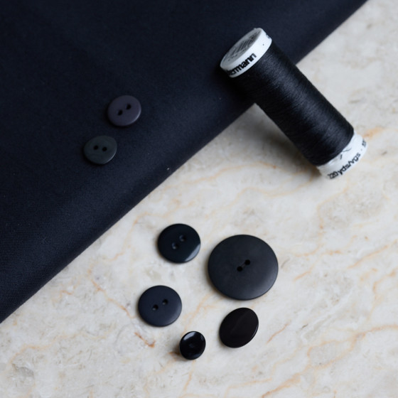 Water-Repellent Gabardine Deep Charcoal Fabric