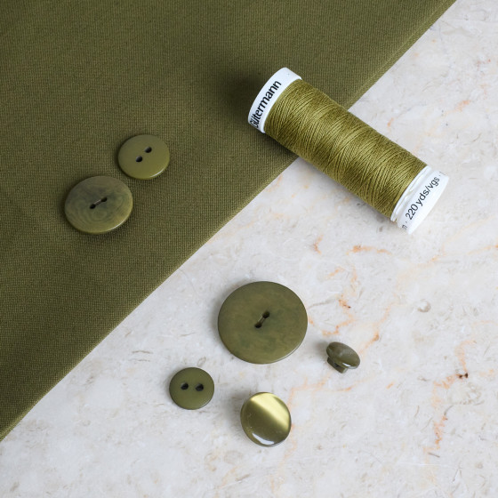 Tissu Gabardine Déperlante/Trench Ivy Green - Atelier Brunette