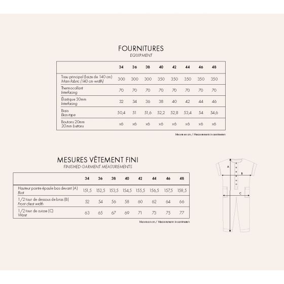 LA Combinaison -Paper Sewing Pattern