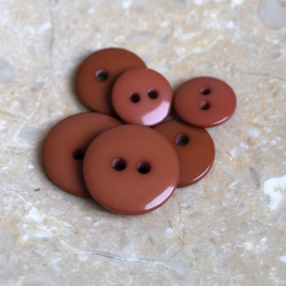 Classic Shine Buttons - Chestnut