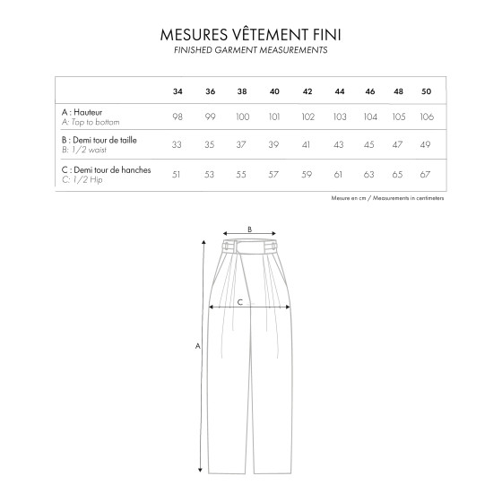 LE Pantalon Ceinture - Patron PDF