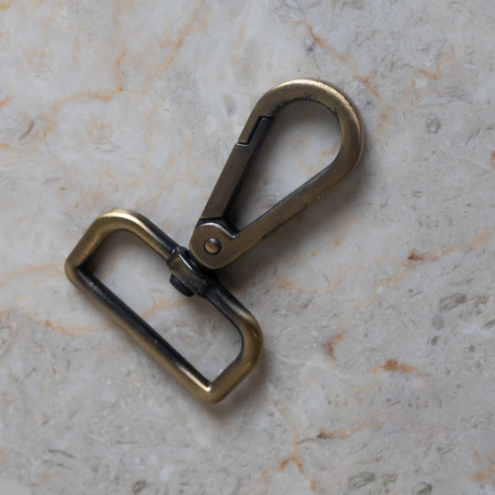 Metal snap hook buckle - 30 mm - Antique Gold